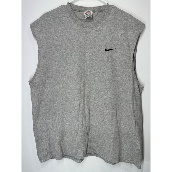 Nike Other - Vintage 90s Nike Cut Sleeve Tank Top Swoosh Shirt Gray - XL